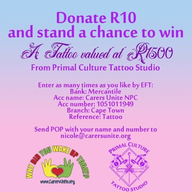 Our R1500 tattoo voucher Primal Culture Tattoo Studio @primal_culture is still up for grabs and will be runnin